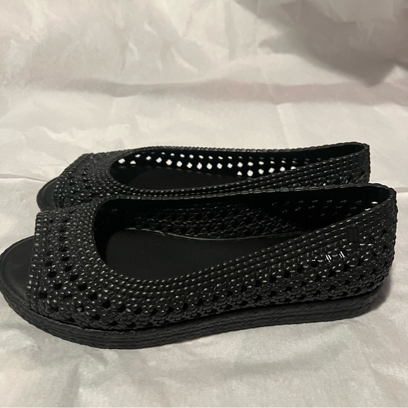 Melissa x Jason Wu Camilla Woven Jelly Flats open toe Black Size 7 - Picture 4 of 7